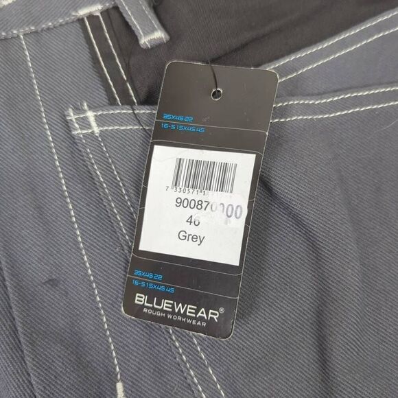 Bluewear Rough Workwear Mens 46 Cargo Shorts Gray Pockets 100% Cotton NWT - Picture 7 of 10